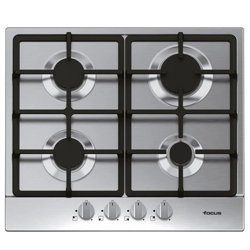 Plaque de cuisson gaz Focus 4 feux 60 cm · Inox