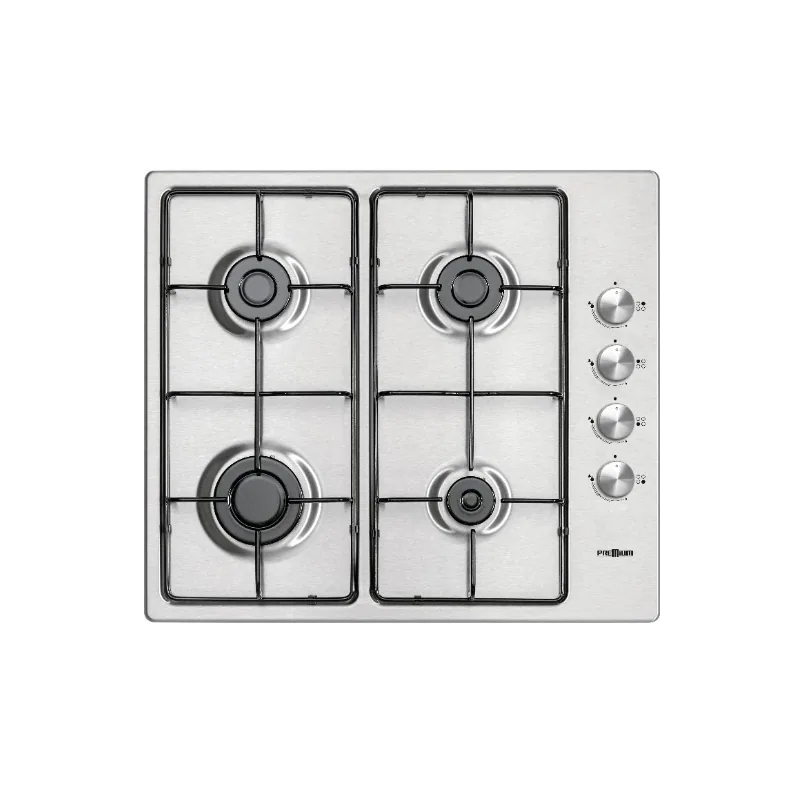 Plaque de cuisson gaz Premium 4 feux 60 cm · Inox