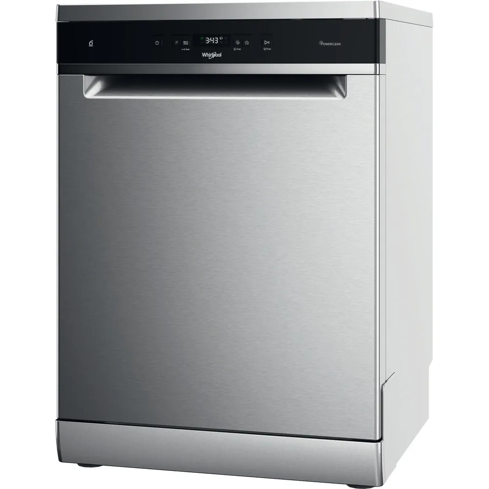 Lave-vaisselle Whirlpool WFC 3C26 P X, inox, vue de trois quarts